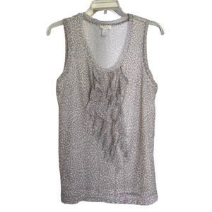 Chino's Gray/White Ruffle Sleeveless Nylon Chino's Size 1 (Med. 8) Lined Tank #D